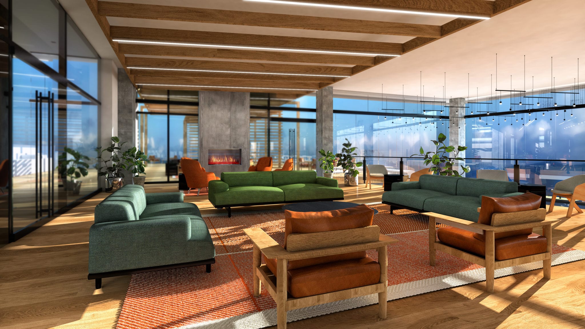 Makers Rise East - Living Room Rendering
